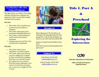 Title I, part A & preschool : exploring the intersection