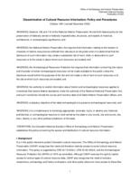 Dissemination of cultural resource information, policy and procedures