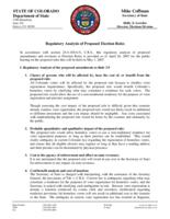 Regulatory analysis of proposed election rules