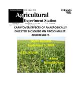Carryover effects of anaerobically digested biosolids on proso millet, 2008 results