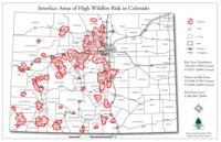Interface areas of high wildfire risk in Colorado