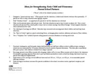 Ideas for strengthening early child and elementary parent/school partners