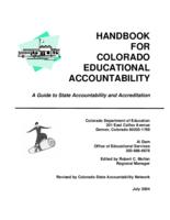 Handbook for Colorado educational accountability : a guide to state accountability and accreditation