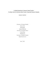An initial exploration of Colorado-trained teachers : providing context for outcomes-based teacher preparation program evaluation : project report