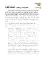 Food safety for farmers' market vendors