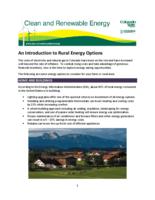 Clean and renewable energy : an introduction to rural energy options