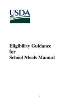 USDA eligibility guidance for school meals manual
