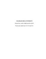 Colorado Mesa University financial and compliance audit fiscal years ended June 30, 2013 and 2012