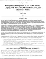 Emergency management in the 21st century : coping with Bill Gates, Osama bin-Laden, and Hurricane Mitch