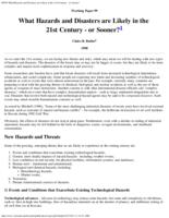 What hazards and disasters are likely in the 21st century, or sooner?