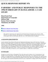 Farmer's and public responses to the 1994-1995 drought in Bangladesh : a case study