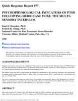 Psychophysiological indicators of PTSD following hurricane Iniki : the multi-sensory interview