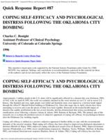 Coping self-efficacy and psychological distress following the Oklahoma City bombing