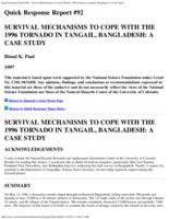 Survival mechanisms to cope with the 1996 tornado in Tangail, Bangladesh : a case study