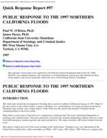 Public response to the 1997 Northern California floods