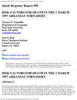 Risk factors for death in the 1 March 1997 Arkansas tornadoes