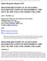 Disaster recovery in an on-going hazard situation on Montserrat : the July 20, 1999 volcanic dome collapse