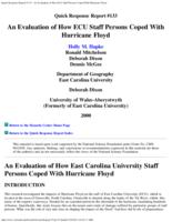 An evaluation of how ECU staff persons coped with Hurricane Floyd