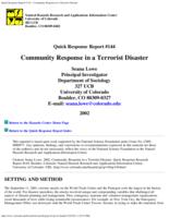 Community response in a terrorist disaster