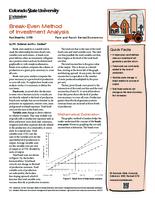 Break-even method of investment analysis