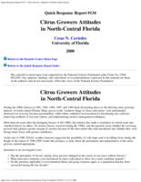 Citrus growers attitudes in north-central Florida