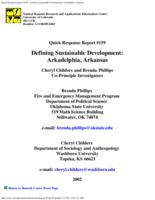 Defining sustainable development, Arkadelphia, Arkansas