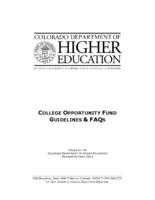 College opportunity fund guidelines & FAQs