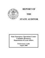 State Emergency Operations Center computer resources, Department of Local Affairs : performance audit