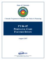 FY06-07 perinatal care focused study
