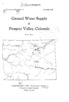 Ground water supply of Prospect Valley, Colorado