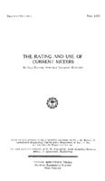 The rating and use of current meters