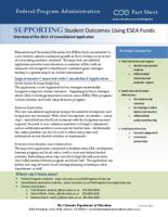 Supporting student outcomes using ESEA funds : overview of the 2013-14 consolidated application