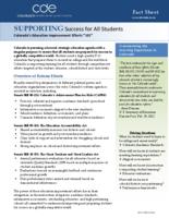 Supporting success for all students, Colorado's education improvement efforts "101"
