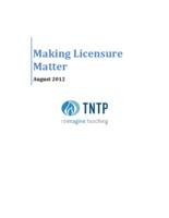 Making licensure matter