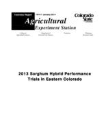 2013 sorghum hybrid performance trials in eastern Colorado