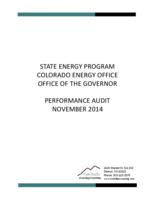 State Energy Program, Colorado Energy Office, Office of the Governor : performance audit