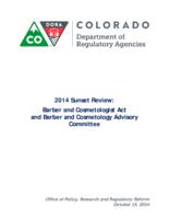 2014 sunset review: Barber and cosmetologist act and Barber and cosmetology advisory committee