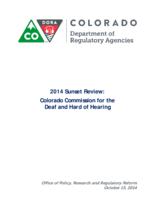 2014 sunset review: Colorado Commission for the Deaf and Hard of Hearing