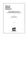 The New Zealand Earthquake and War Damage Commission : a study of a national natural hazard insurance scheme