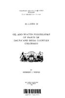 Oil and water possibilities of parts of Delta and Mesa counties, Colorado