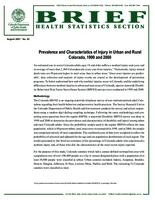 Prevalence and characteristics of injury in urban and rural Colorado, 1999 and 2000