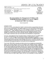 Recommendations for management of children with methicillin resistant staphylococcus aureus, MRSA, in school and child care settings