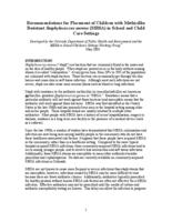 Recommendations for placement of children with methicillin resistant straphylococcus aureus (MRSA) in school and child care settings
