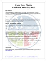 American Recovery and Reinvestment Act project administration and report requirements for the CWSRF : a practical approach for Colorado assistance recipients. Appendix A: Know Your Rights