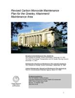 Revised carbon monoxide maintenance plan for the Greeley attainment/maintenance area