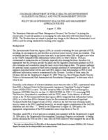 Policy on an interim risk evaluation and management approach for PCE