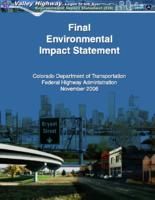 I-25 Valley Highway, Logan to US 6 : final environmental impact statement : final section 4(f) evaluation : submitted pursuant to 23 USC 139, 42 USC 4332 (2) (c) and 49 USC 303. Cover
