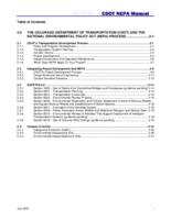 Colorado Department of Transportation National Environmental Policy Act (NEPA) manual. The Colorado Department of Transportation (CDOT) and the National Environmental Policy Act (NEPA) Process