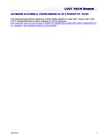 Colorado Department of Transportation National Environmental Policy Act (NEPA) manual. Appendix E: General Environmental Statement of Work