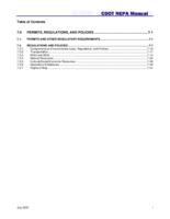 Colorado Department of Transportation National Environmental Policy Act (NEPA) manual. Permits, Regulations and Policies